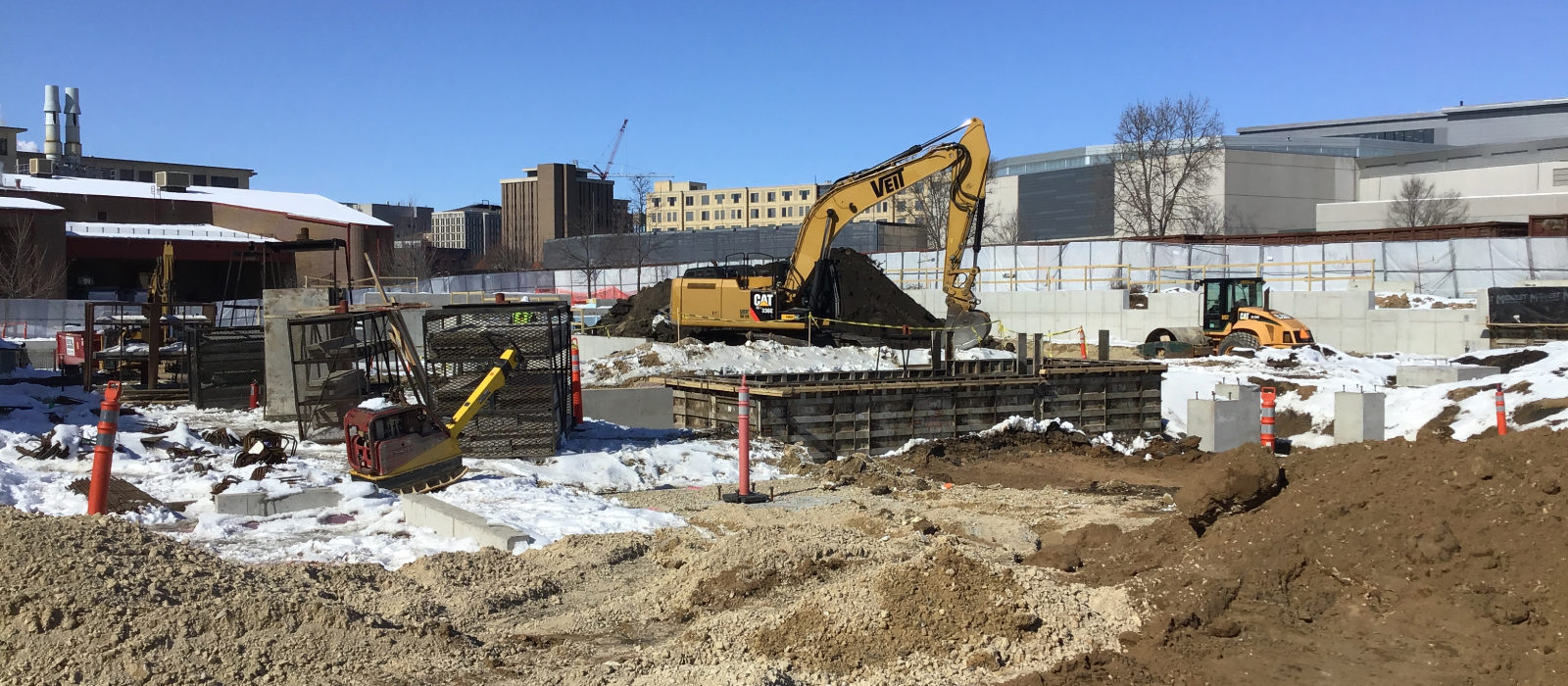 Our Crew Working At Hilton Garden Inn - UW Madison With Complete Heavy Equipment