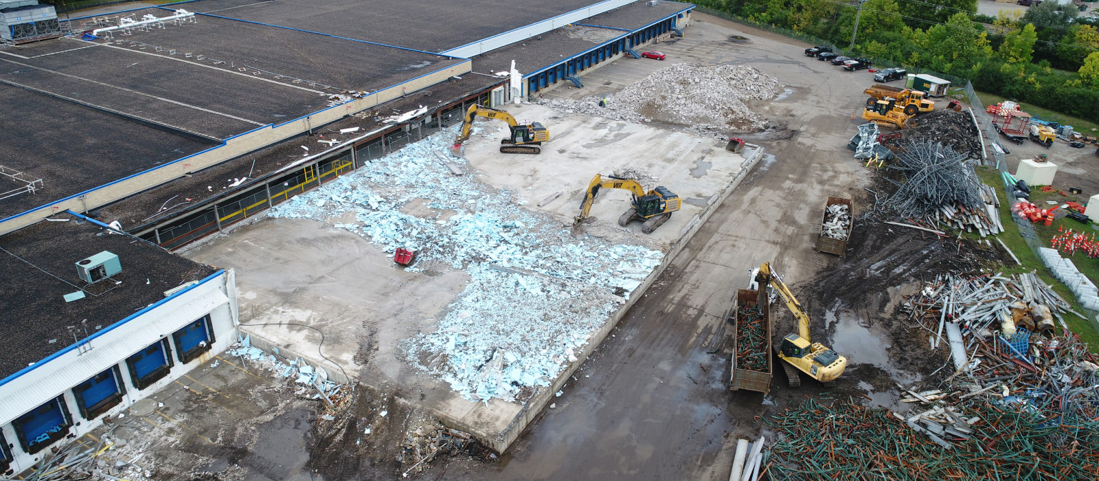 Aerial View Of Demolition To Hopkins Cold Storage