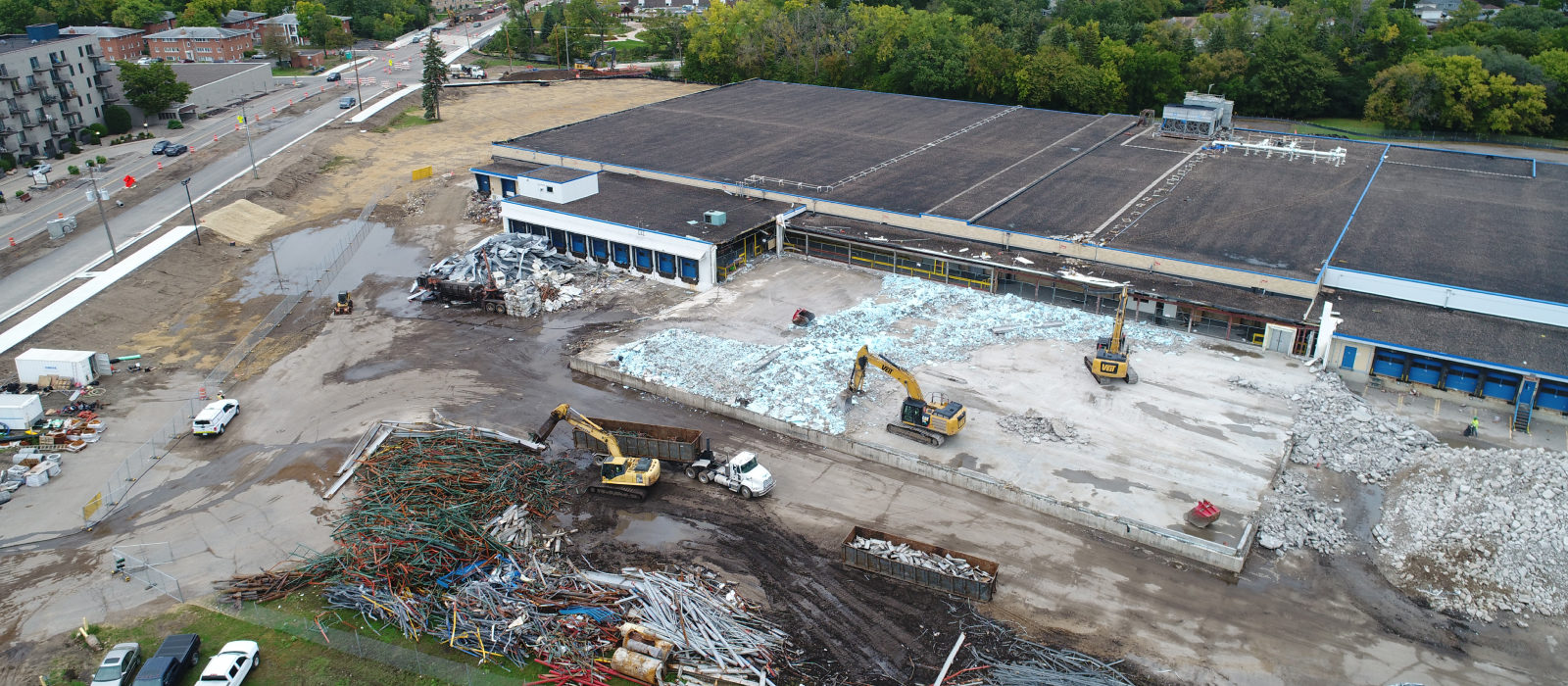 Aerial Wide View Of Demolition To Hopkins Cold Storage