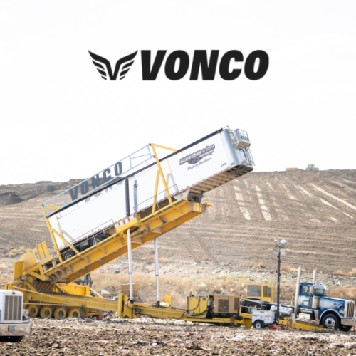 Truck in Action at Vonco's Solid Waste Management Facility