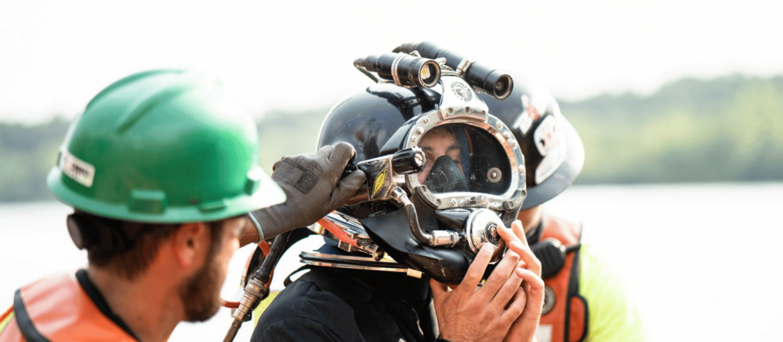 Veit Divers putting on safety gear