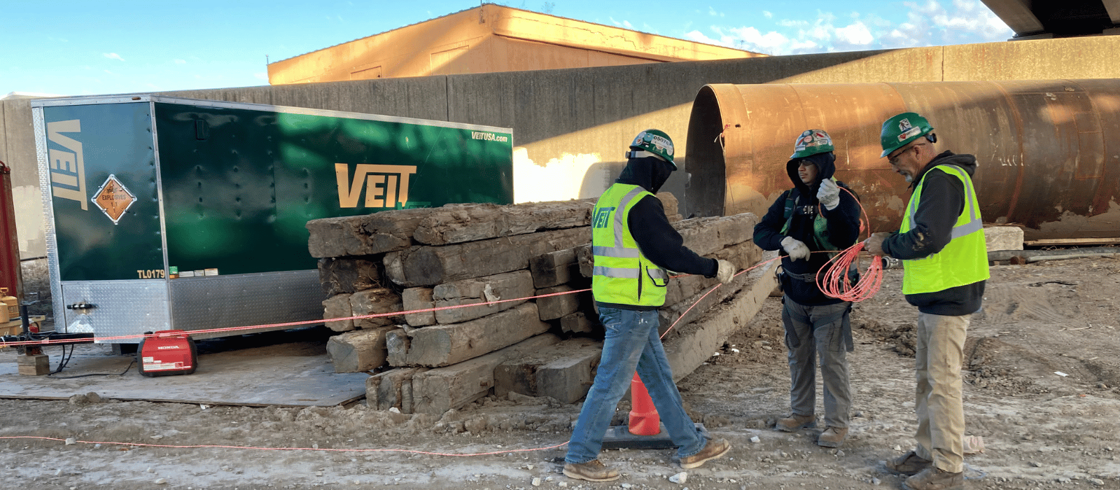 Veit Demolition team on-site of Buck O'Neil Bridge