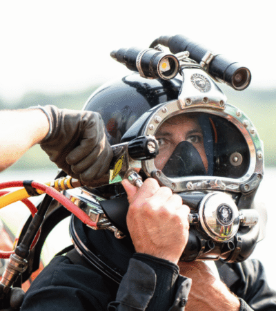 Marine Diver in Safety Gear