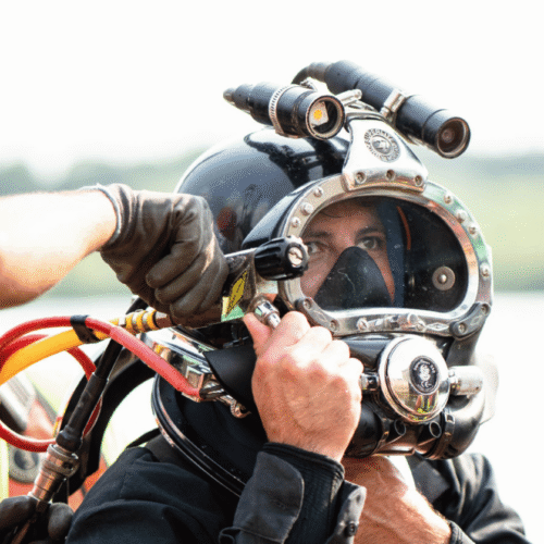 Marine Diver in Safety Gear