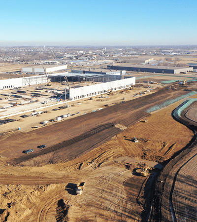 Drone image of Mission Critical jobsite