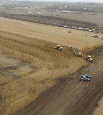 Drone shot of Veit jobsite