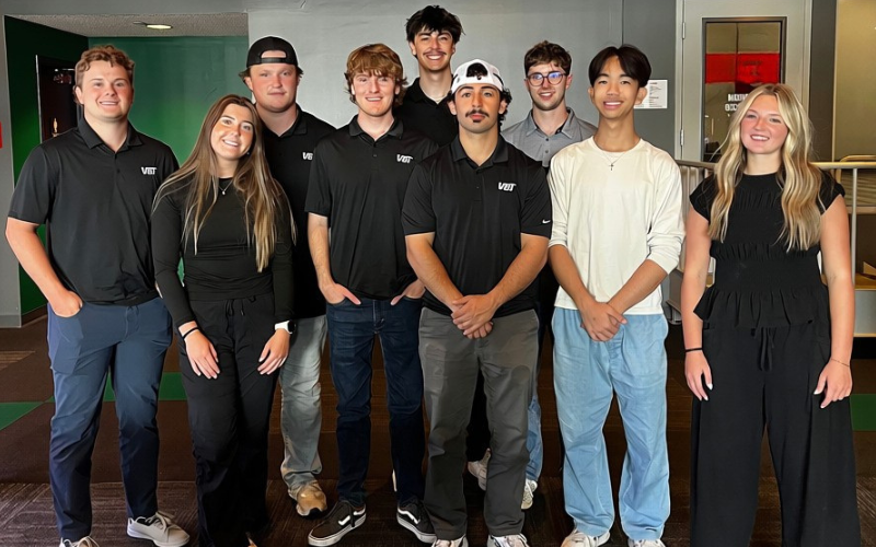 Smiling group of college students